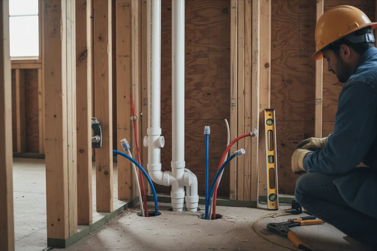 Drain and supply rough-in during Leak Detection in Pikeville